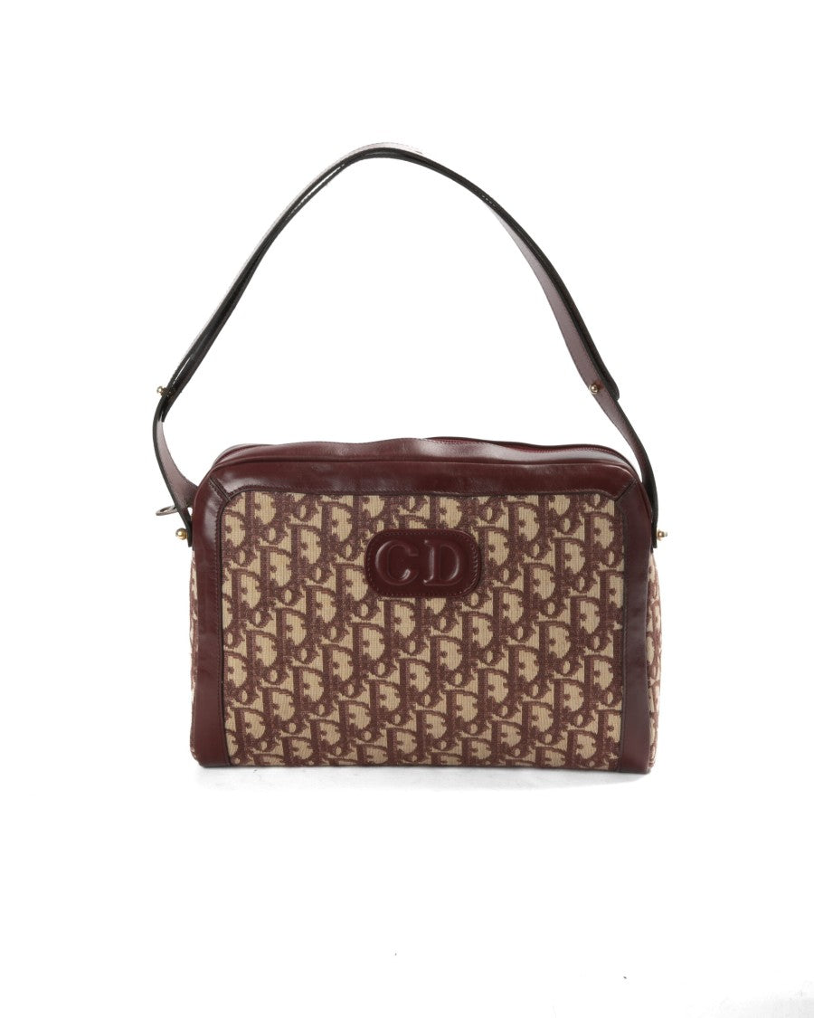 Dior Vintage Mm Trotter Bordeaux Shoulder Bag