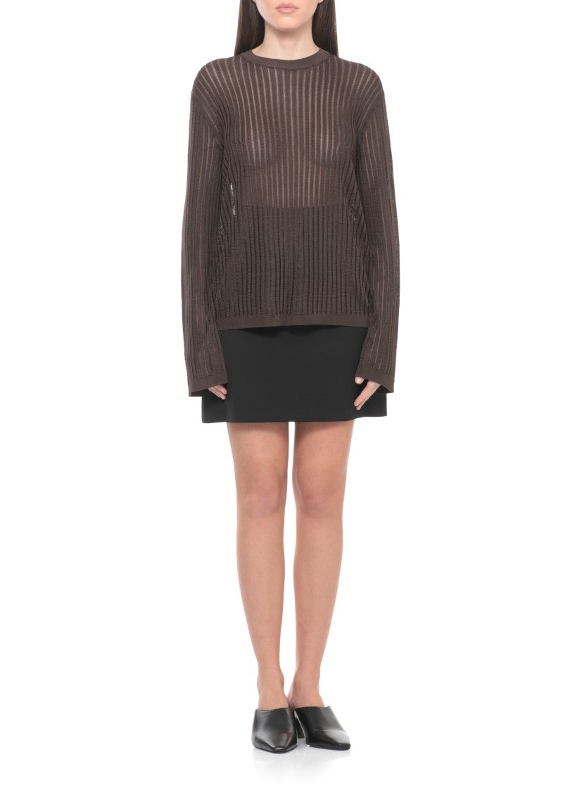 Loulou De Saison Brown Hedora Viscose Sweater