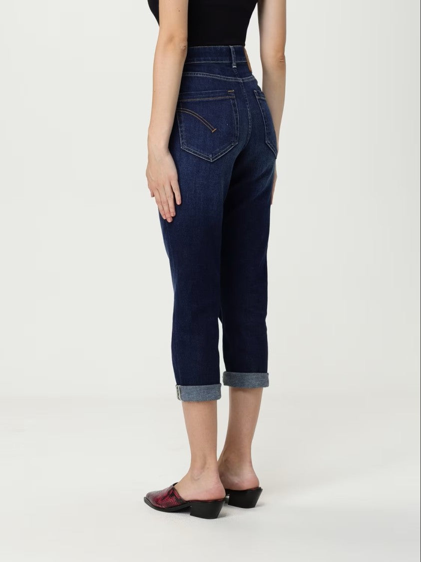 Dondup High-Waisted Cropped Jeans With Rolled Cuffs