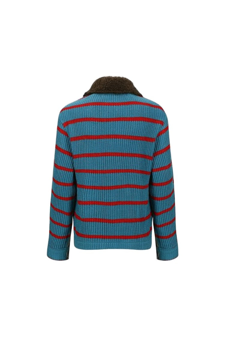 Andersson Bell Zip-Up Knit Jacket With Bold Argyle