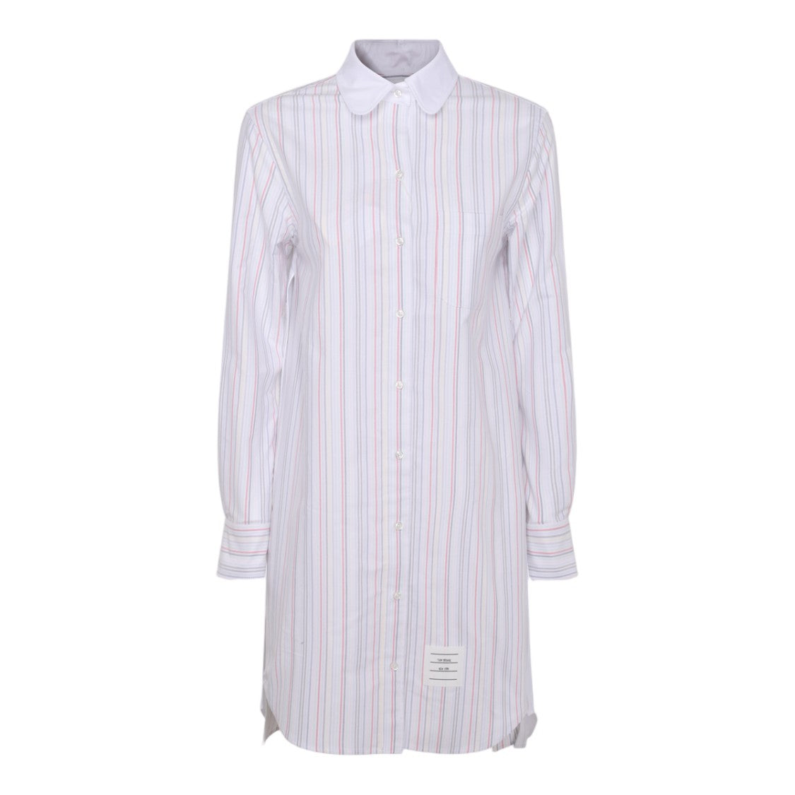 Thom Browne Shirt-Style Dress With Pointed Collar And Subtle Stripes