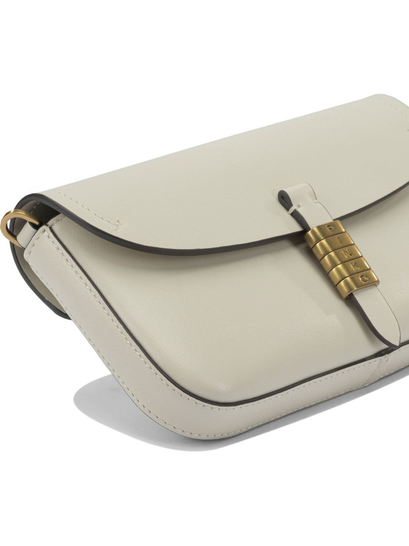 Pinko White Leather Crossbody Bag