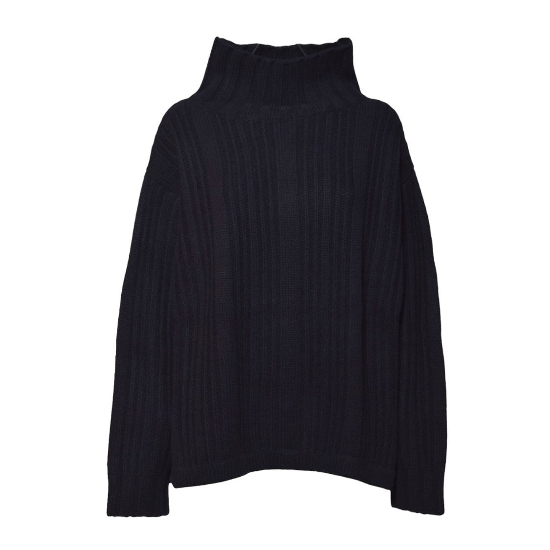 Max Mara Vitalba Turtleneck Sweater In Black Wool And Cashmere