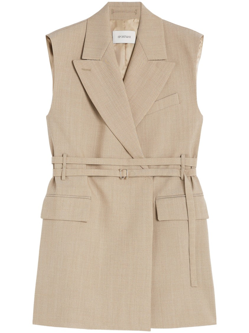 Max Mara Sleeveless Tailored Jacket With Lapel