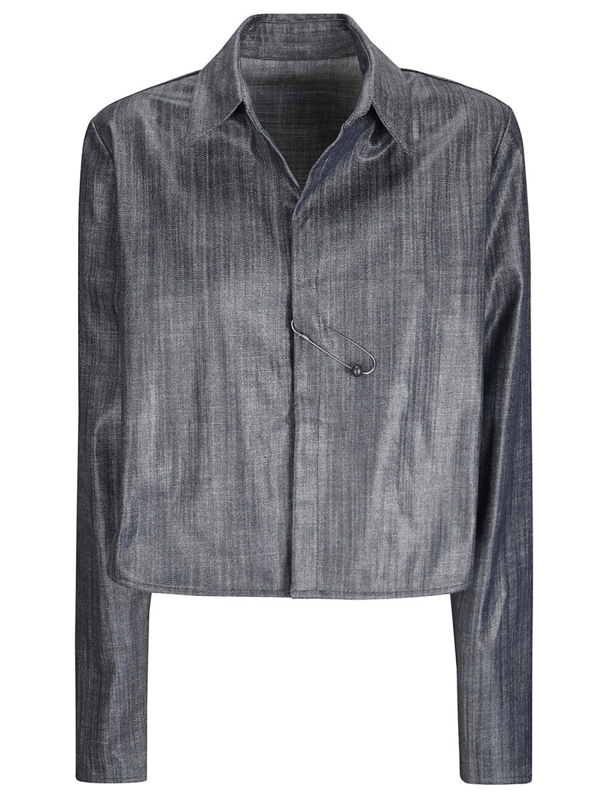 Maria Calderara Medium Dark Wash Denim Cropped Jacket