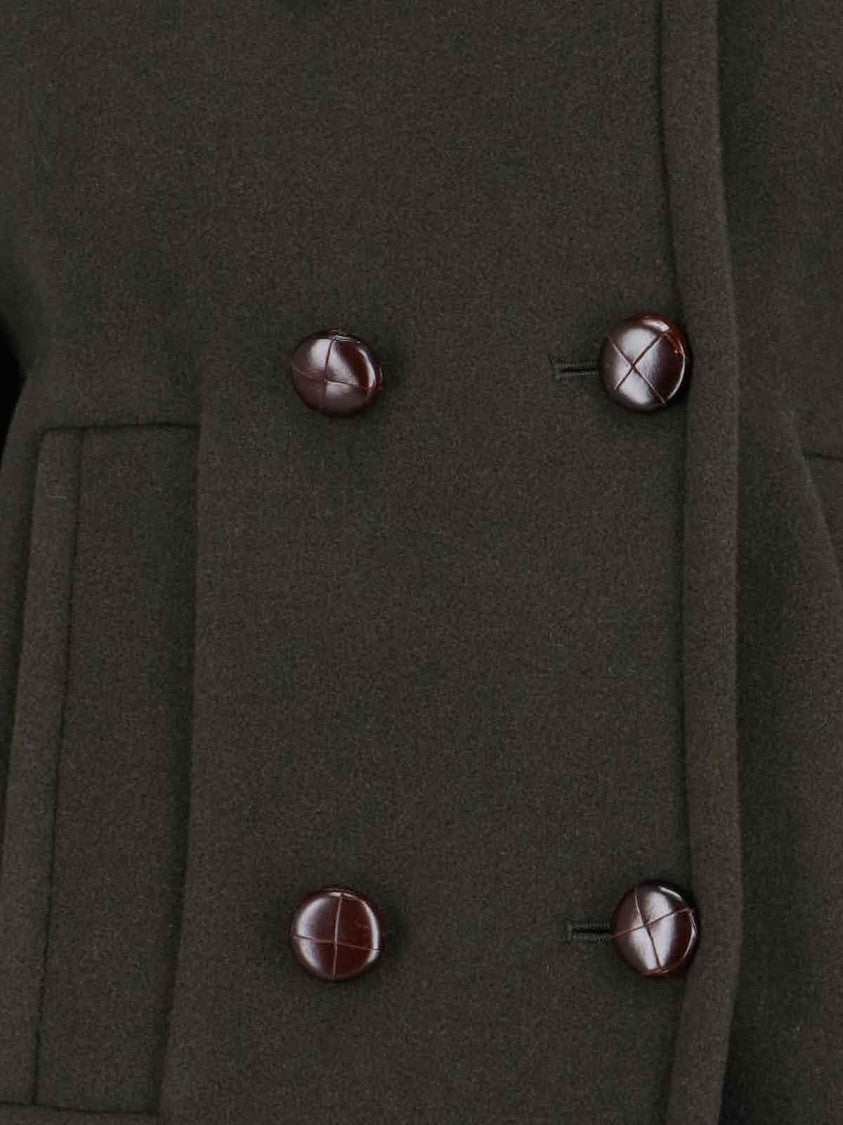 Isabel Marant Double-Breasted Green Jacket With Structured Collar And Large Buttons