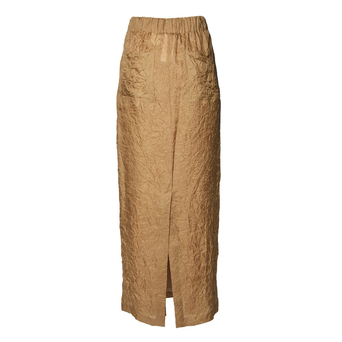 Max Mara Aeroso1234 Long Skirt In Crushed Wool Camel