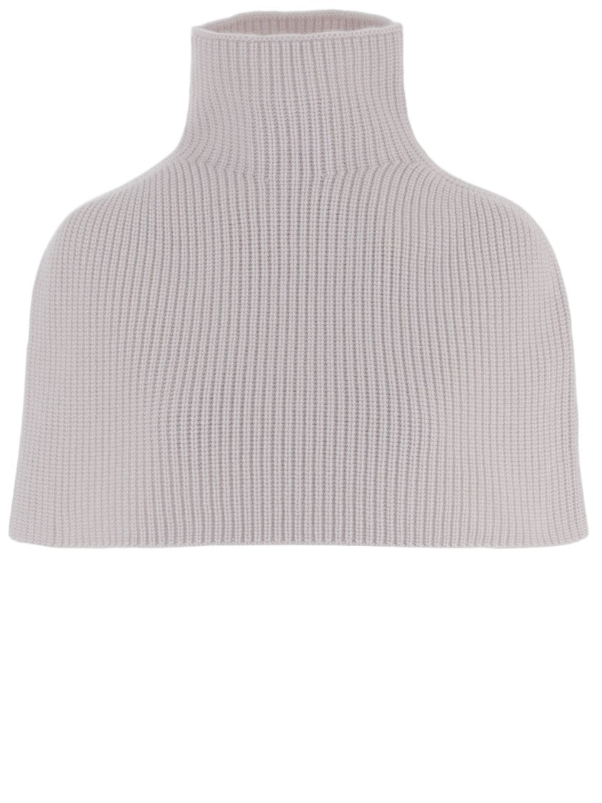 Sa Su Phi Dark Brown Ribbed Turtleneck Cashmere Cape