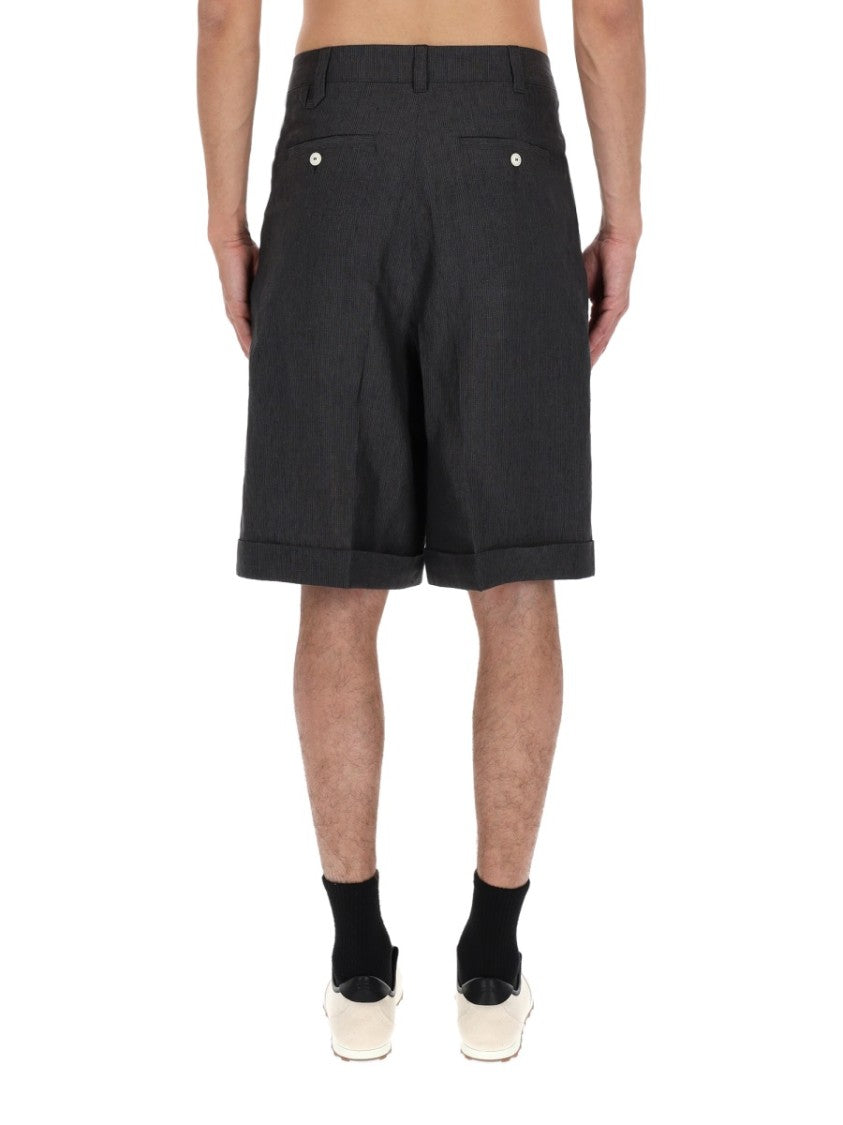 Jacquemus Neutrals Cotton Loose Front-Pleat Shorts