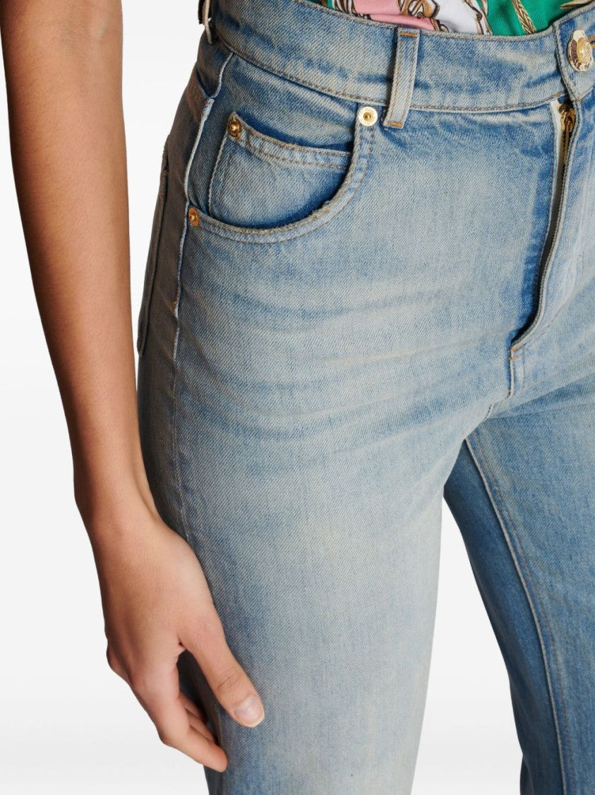 Balmain Light Blue Stonewashed Denim Jeans