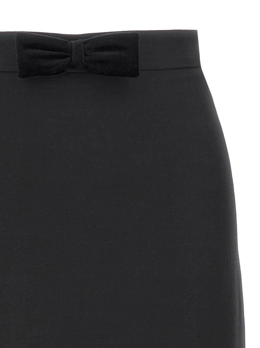 Valentino Garavani Crepe Couture Midi Skirt With Velvet Bow