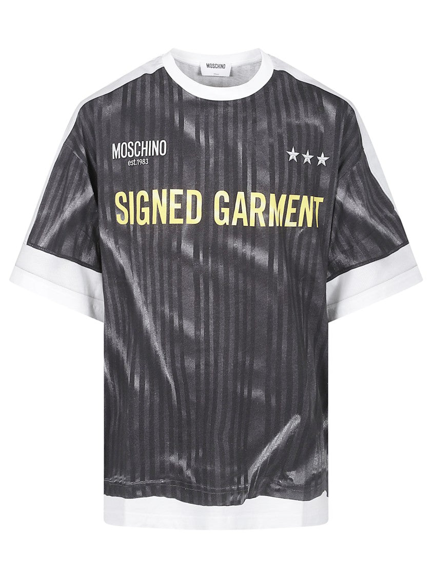 Moschino Black Stripe Cotton T-Shirt