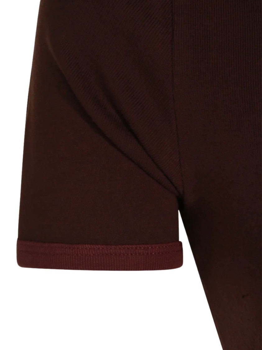 Courrèges Brown Cotton Logo T-Shirt