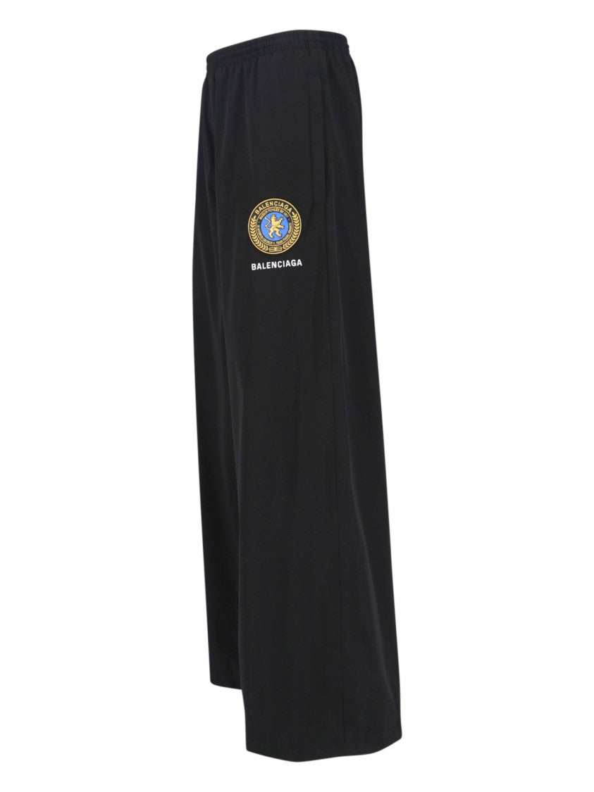 Balenciaga Black Logo Wide-Leg Sport Trousers