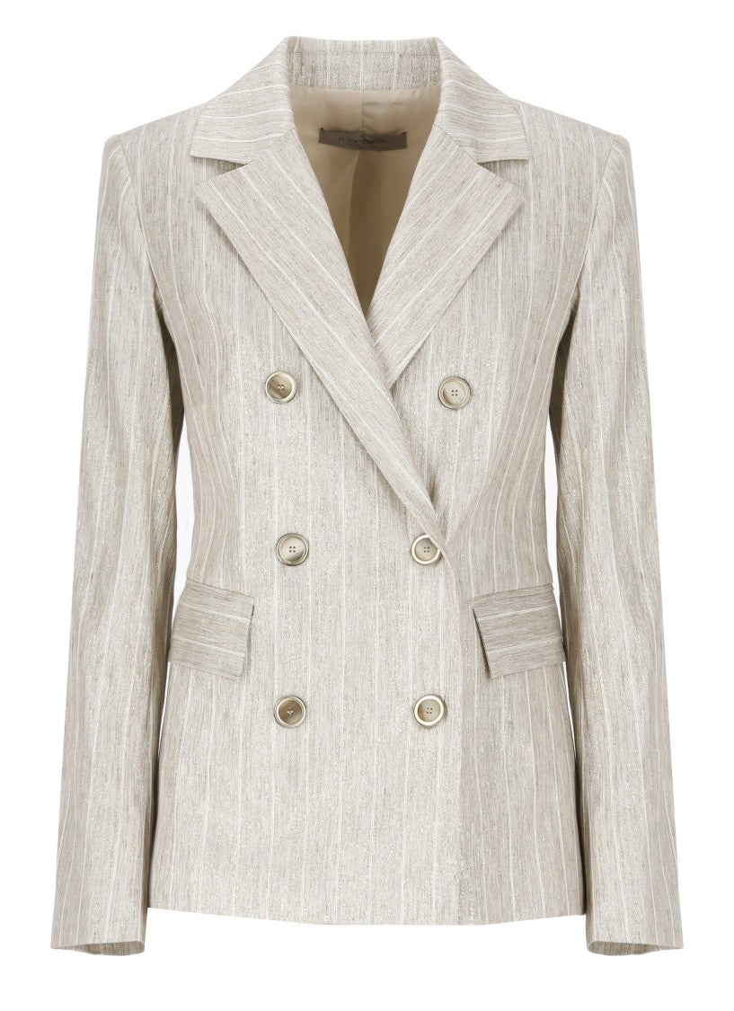D. Exterior Gold Viscose Blend Blazer