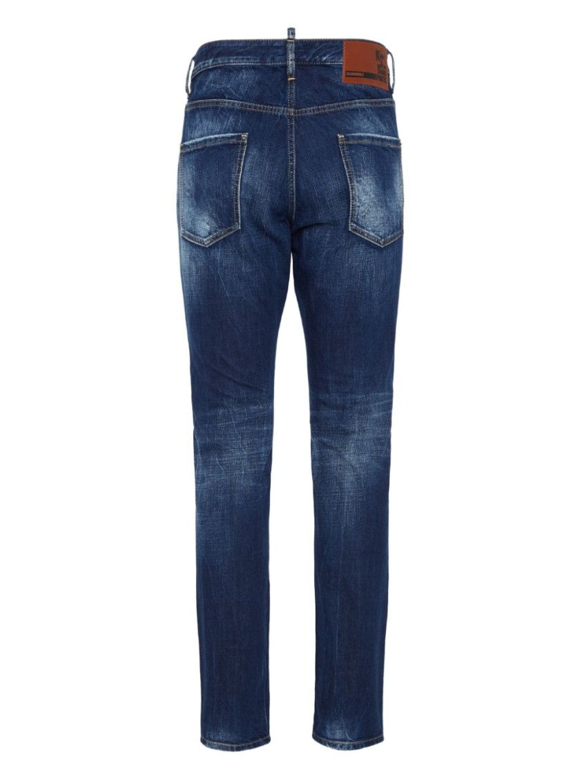 Dsquared2 Classic Straight-Leg Jeans With Faded Wash And Distressed Details