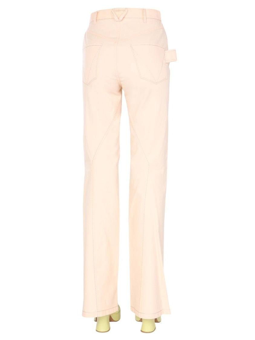 Bottega Veneta High-Waisted Flared Jeans With Front Button Closure