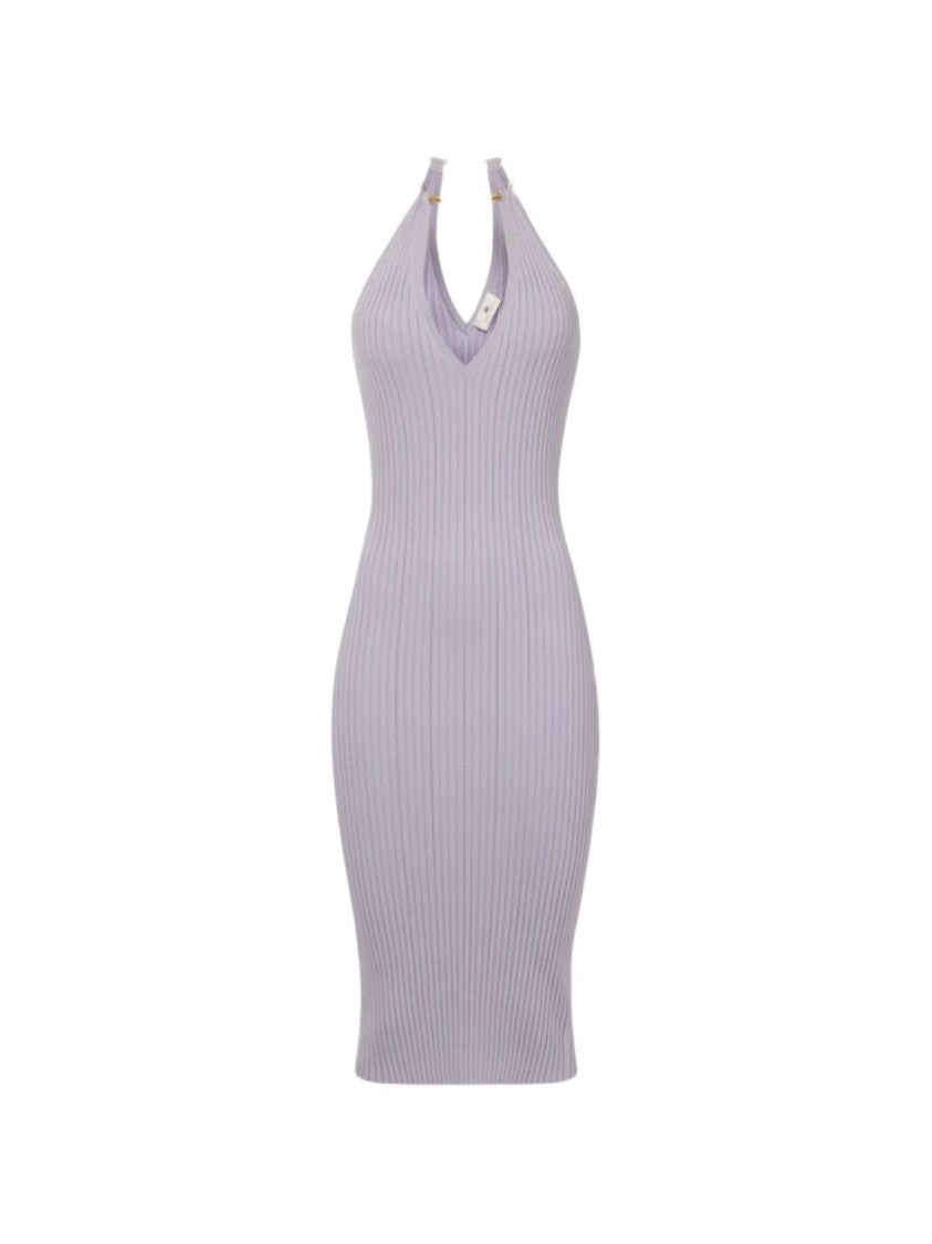 Elisabetta Franchi Fitted Midi Dress With Halter Neckline
