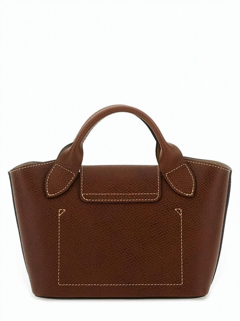 Longchamp Textured Cowhide Leather Small Top Handle Bag