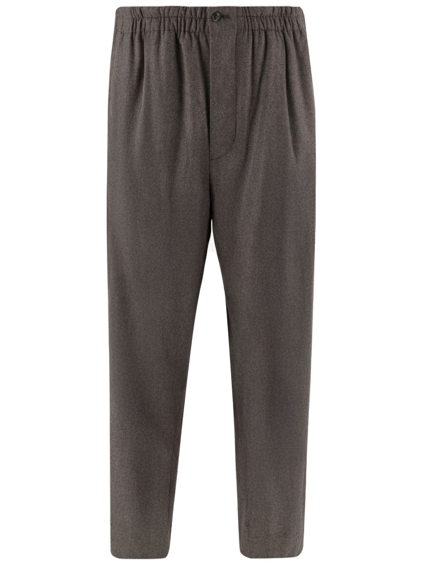 Giorgio Armani Pleated Stretch Wool Blend Pants With Comfortable Waist