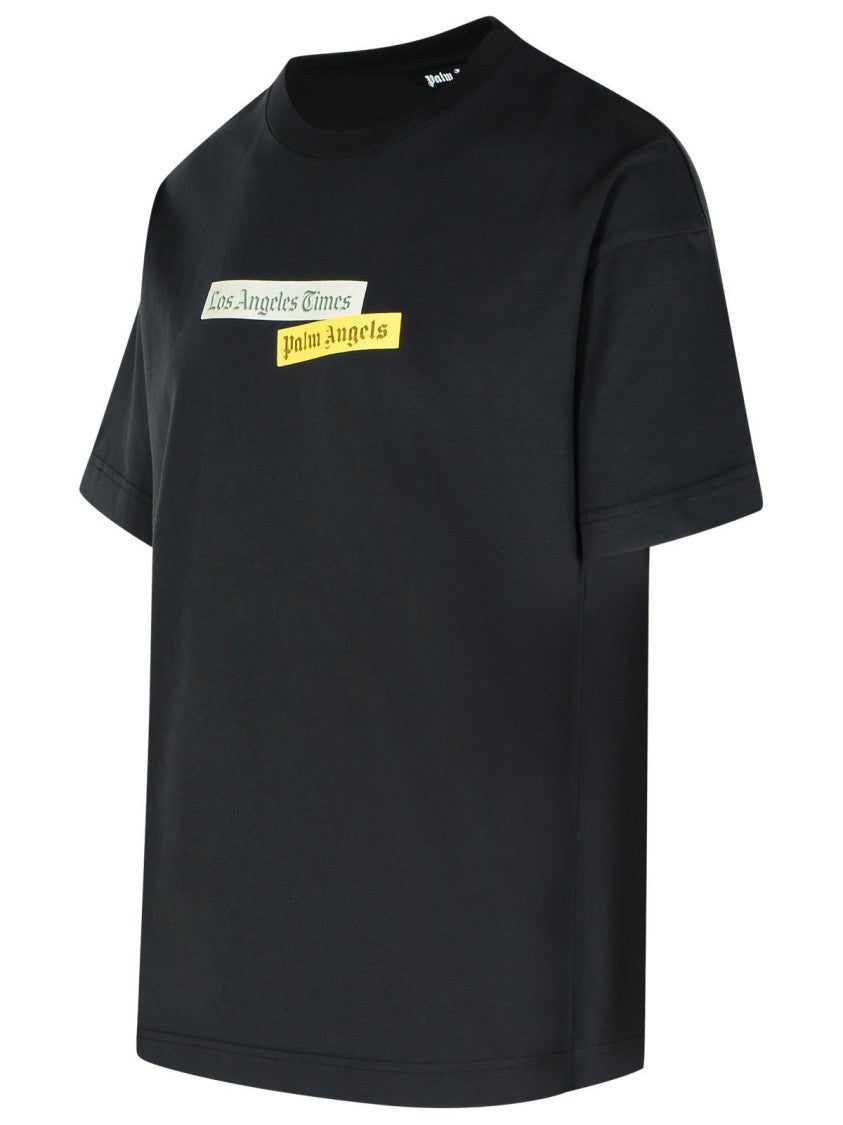 Palm Angels Paxlatimes' Black Cotton T-Shirt
