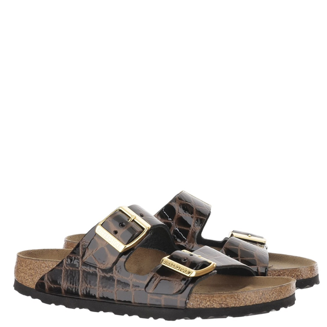 Birkenstock Open-Toe Leather Sandals With Adjustable Straps And Animal Print
