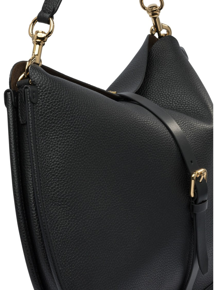 Etro Curved Leather Shoulder Bag