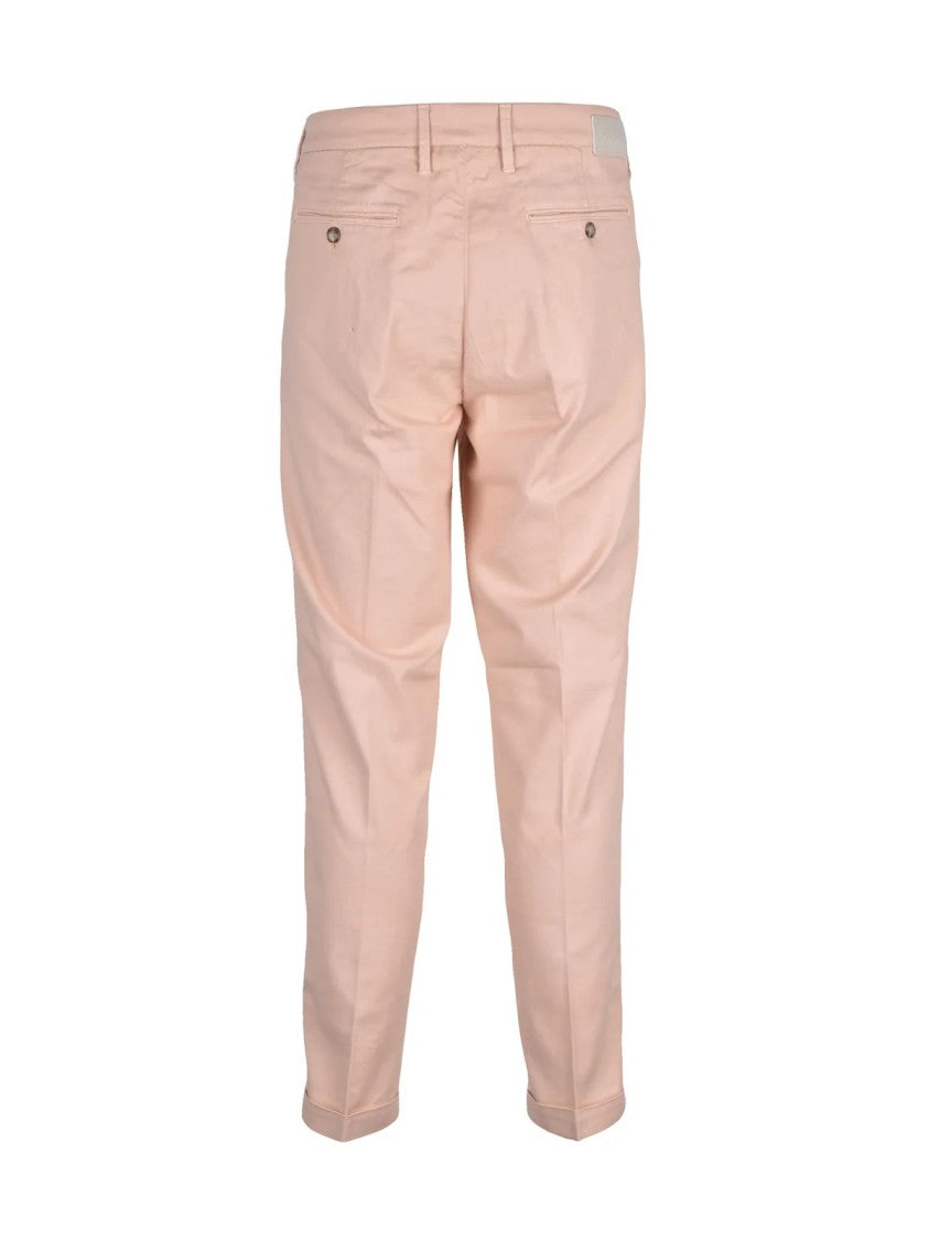 Re-Hash Pink Linen Cotton-Blend Regular-Fit Trousers