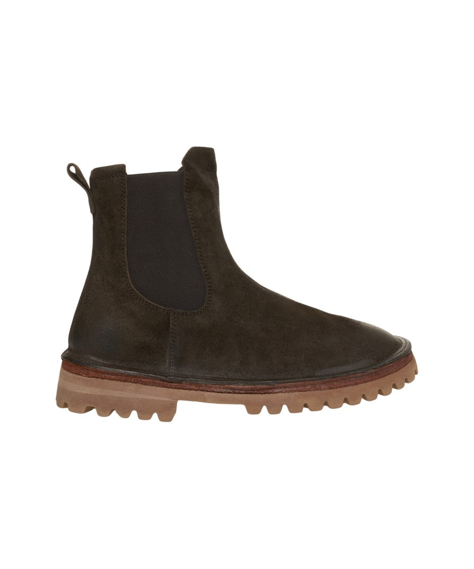 Moma Suede Ankle Boots With Elastic Side Panels