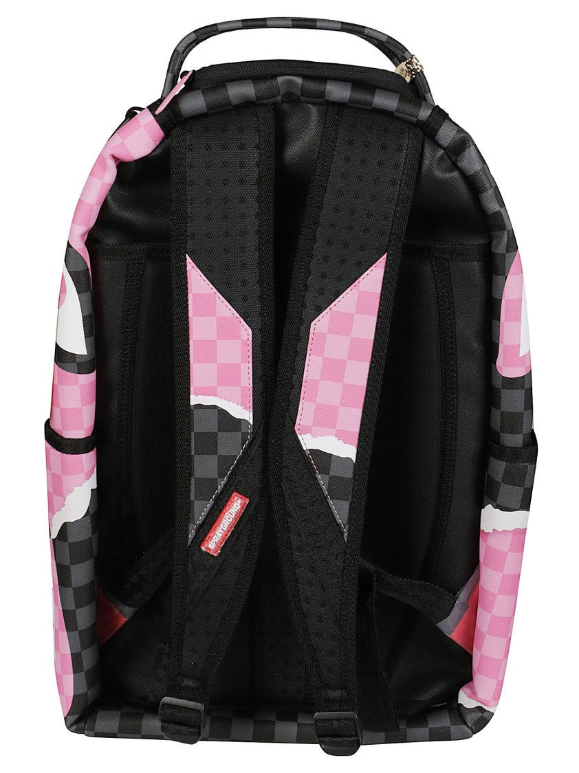 Sprayground Checkerboard Graphic Backpack With Pink Panther Motif