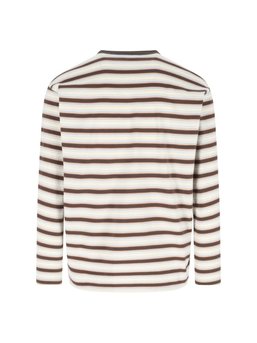 Auralee Multicolor Striped Long-Sleeve Cotton T-Shirt