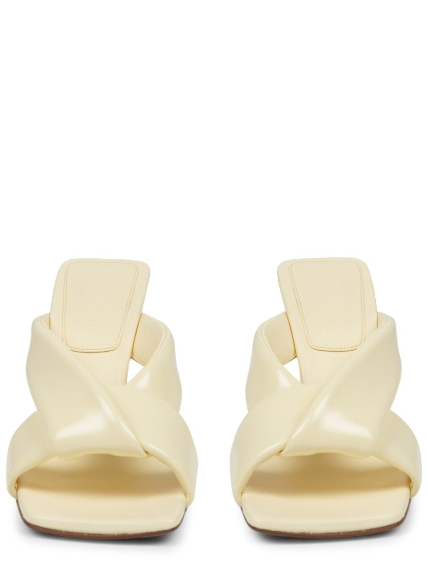 Bottega Veneta Sculptural Leather Sandals With Crisscross Straps