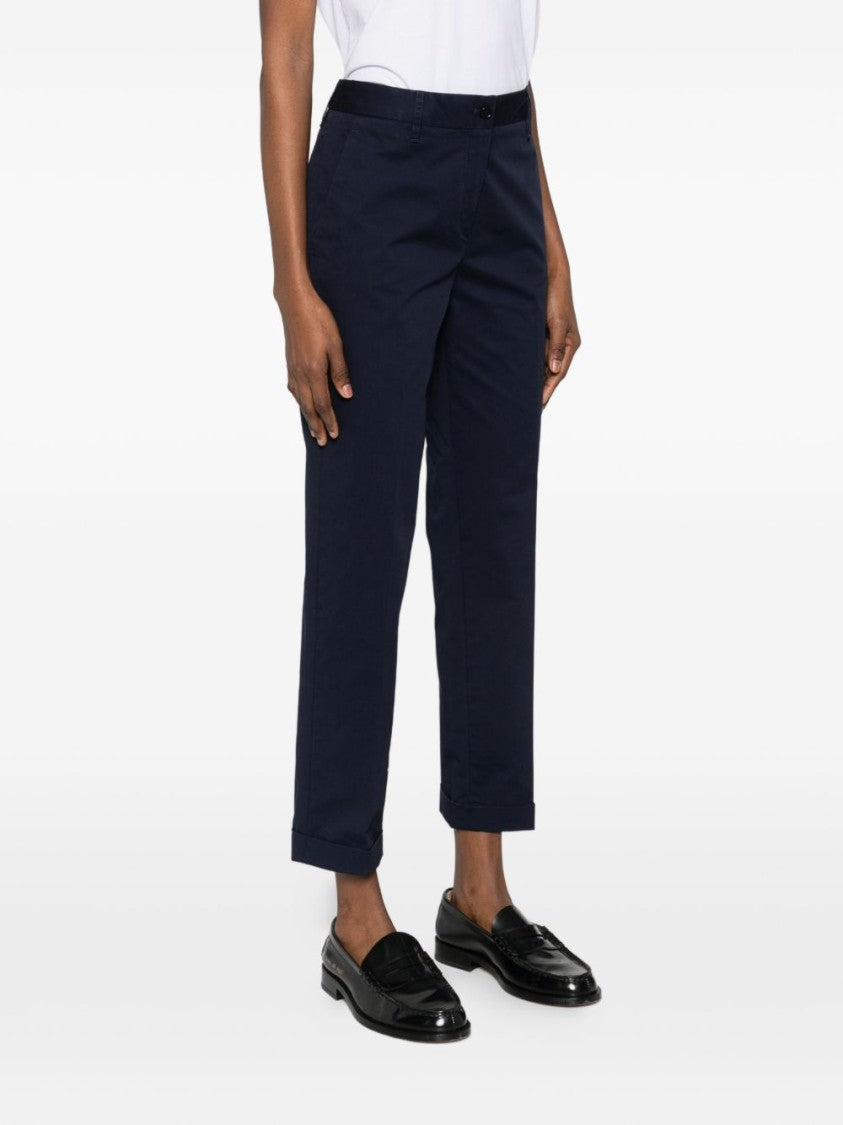 Aspesi Tailored Blue Trousers With Straight Leg And Comfortable Fit