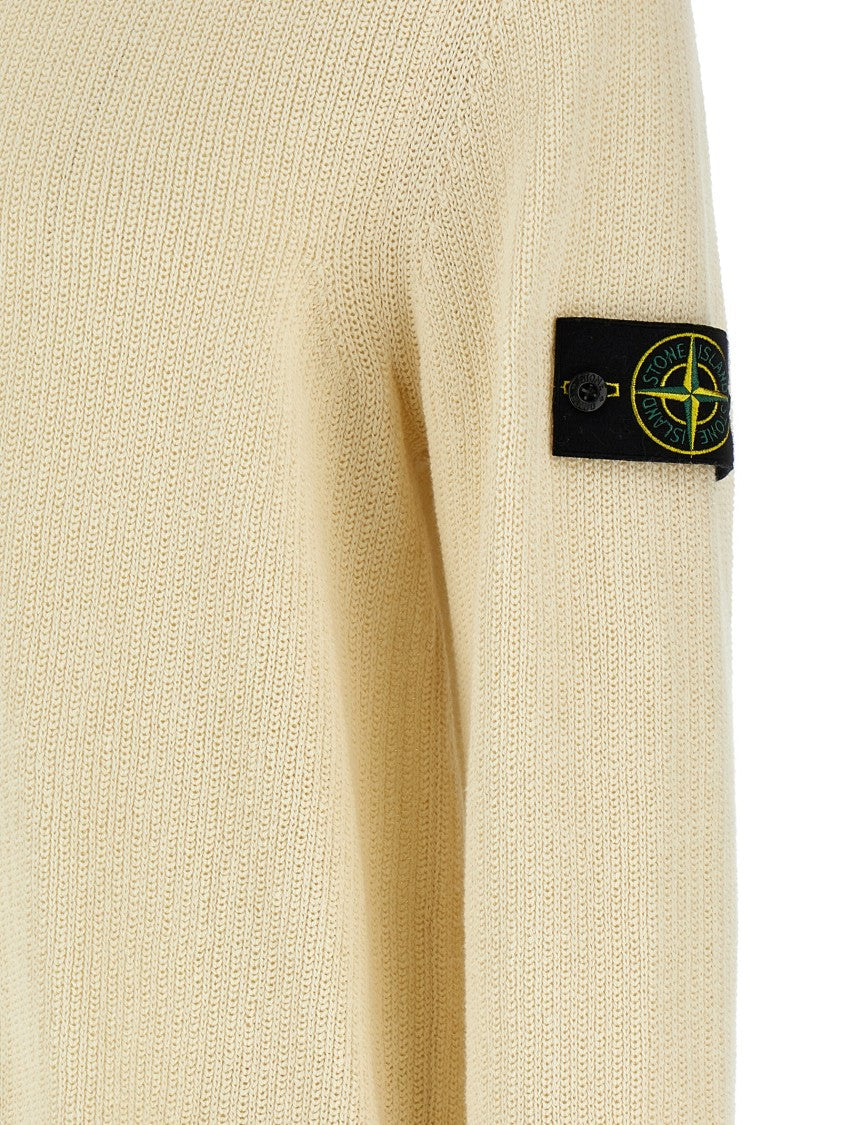 Stone Island Crew Neck Knitted Cotton Sweater