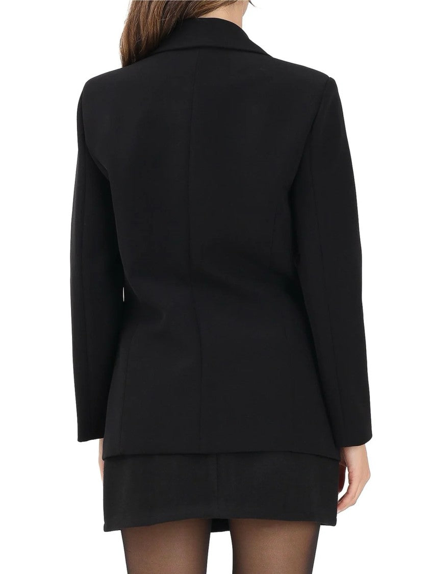 Tpn Black Polyester Long Jacket
