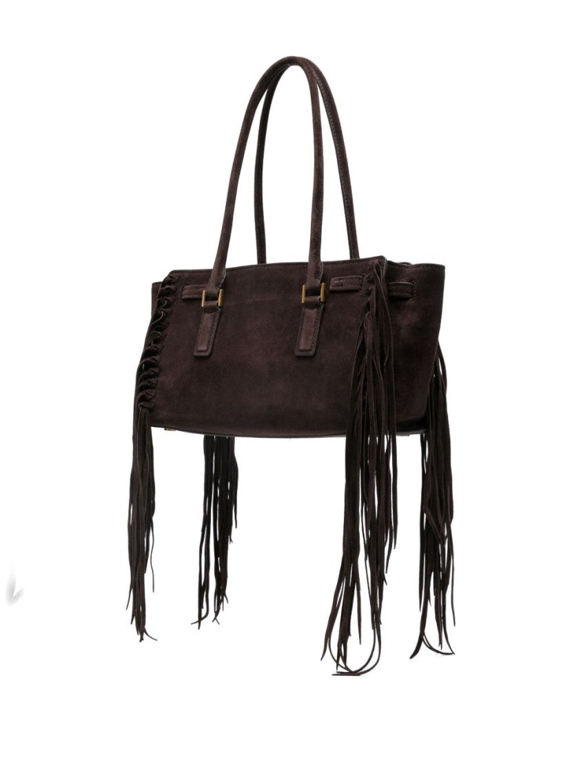 Michael Kors Rich Brown Suede Shoulder Bag