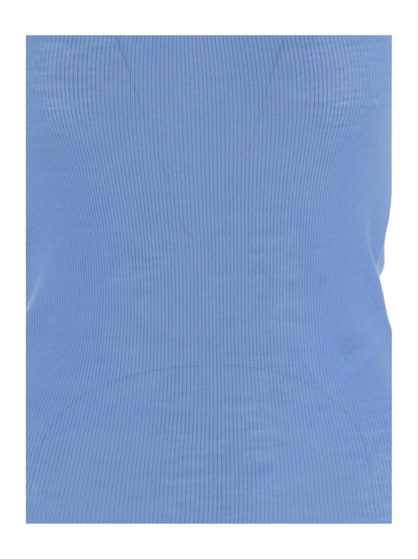 Versace Fitted Wool Top With Wide Neckline