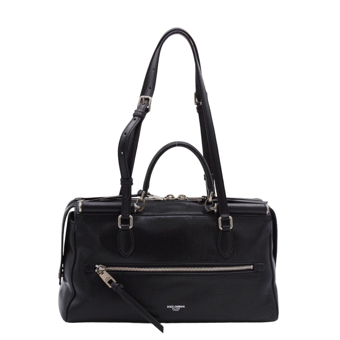 Dolce & Gabbana Sleek Black Handbag With Dual Handles
