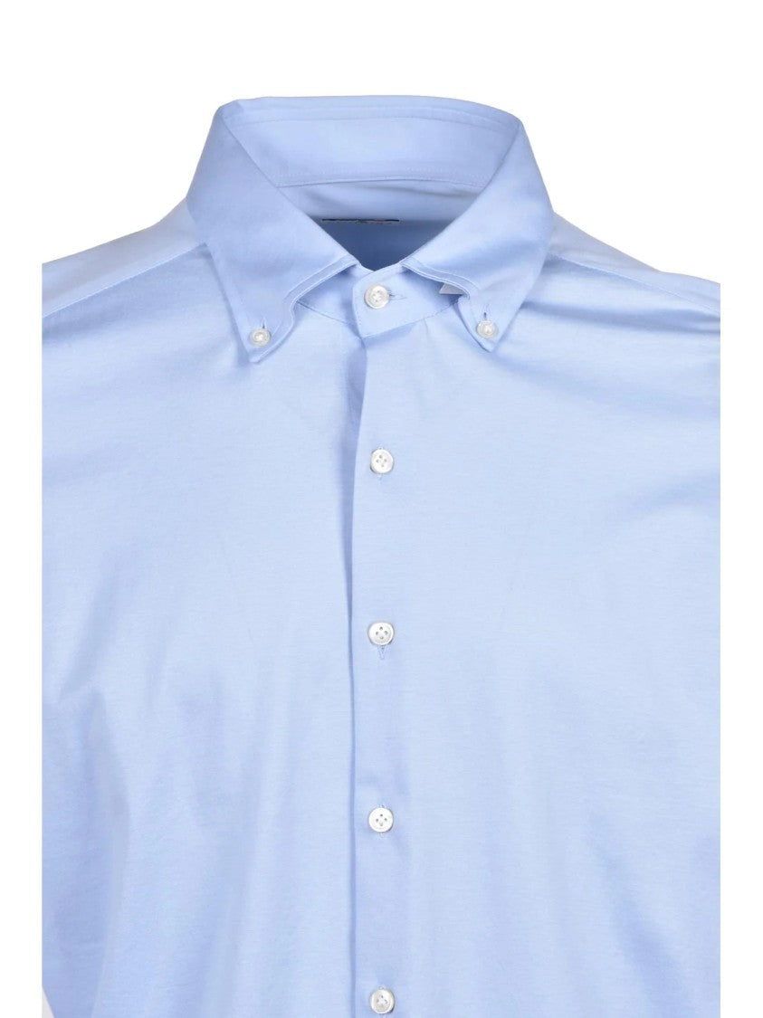 Sonrisa Fior Di Cotone Light Blue Button-Down Cotton Shirt