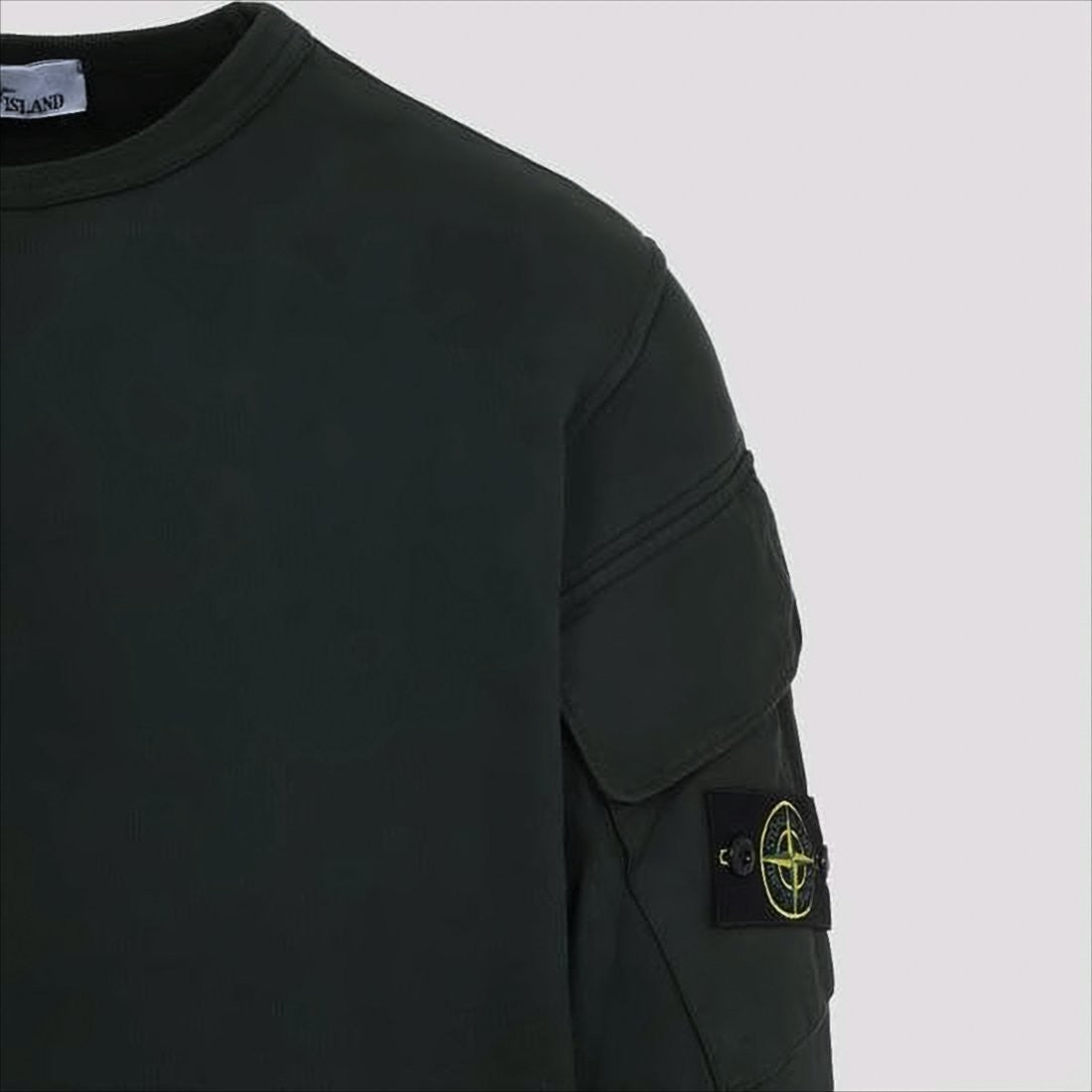 Stone Island Long-Sleeve Crewneck Sweatshirt With Logo Badge And Ribbed Details