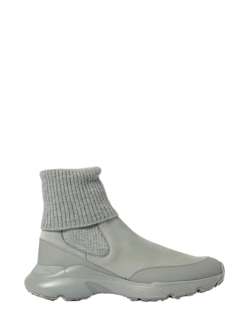 Tod's Nubuck And Fabric Ankle-High Sneakers