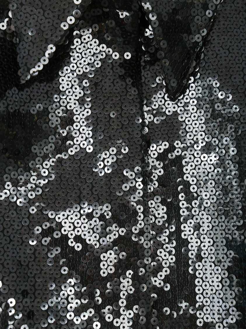 Alberta Ferretti Black Sequin-Embellished Polyester Shirt