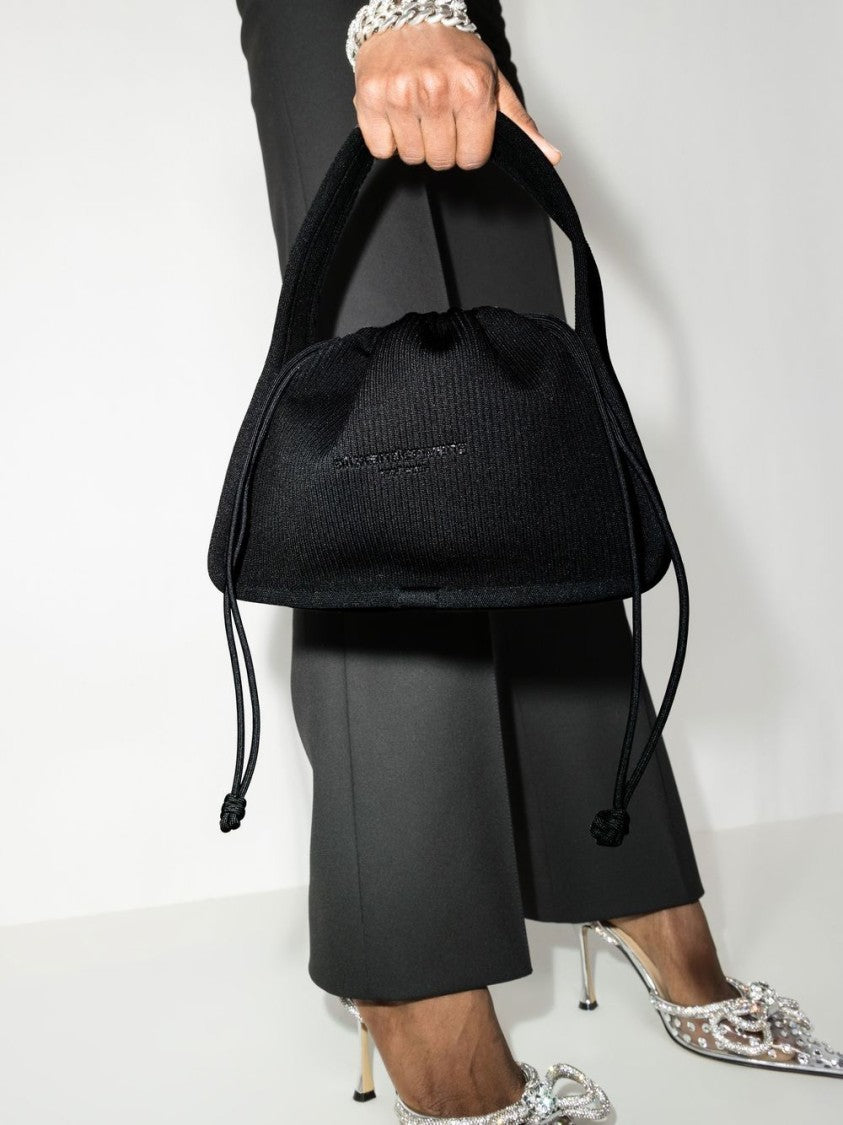 Alexander Wang Structured Black Handbag With Ribbed Texture