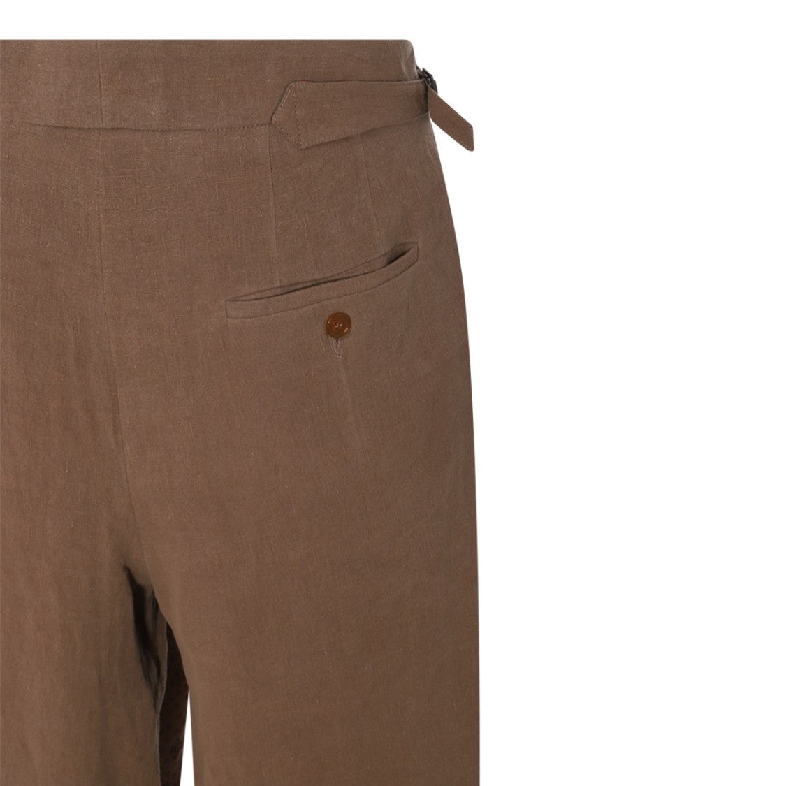 Vivienne Westwood Wide-Leg Linen Trousers With Adjustable Drawstring And Floral Lining