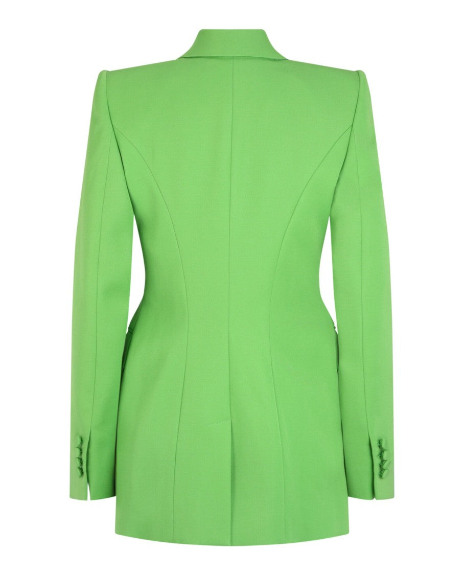 Alexander Mcqueen Double-Breasted Fitted Blazer With Peaked Lapels And Flap Pockets