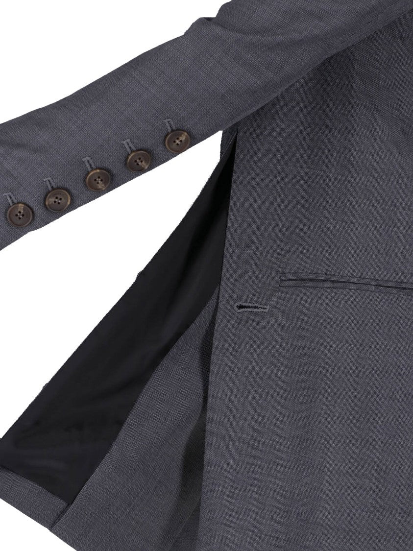 Eudon Choi Grey Beatrice Double-Breasted Wool Blazer