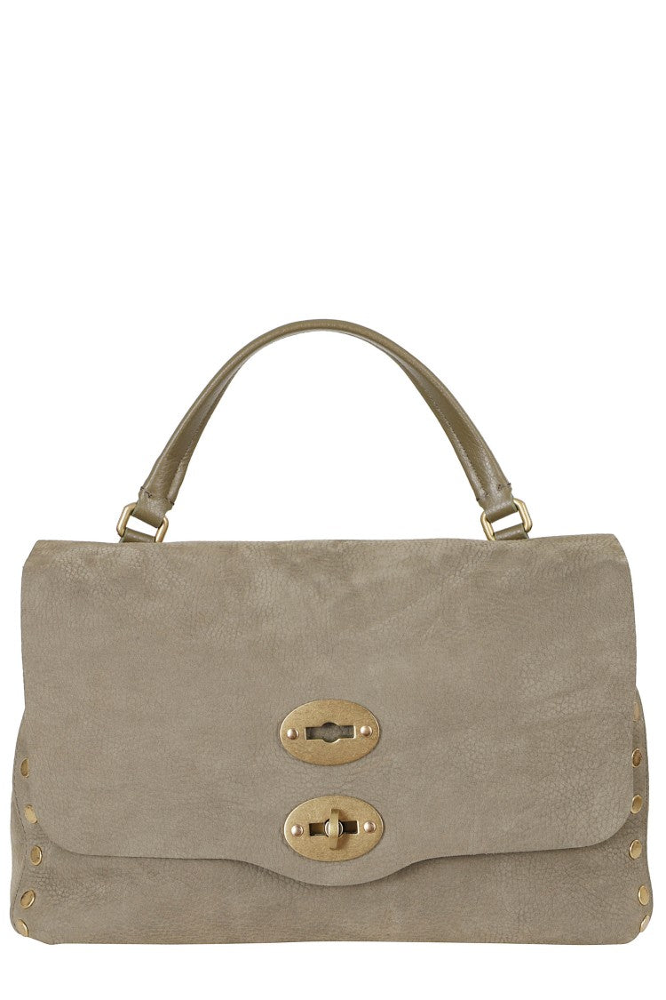 Zanellato Postina Jones Nubuck Handbag With Gold-Tone Accents