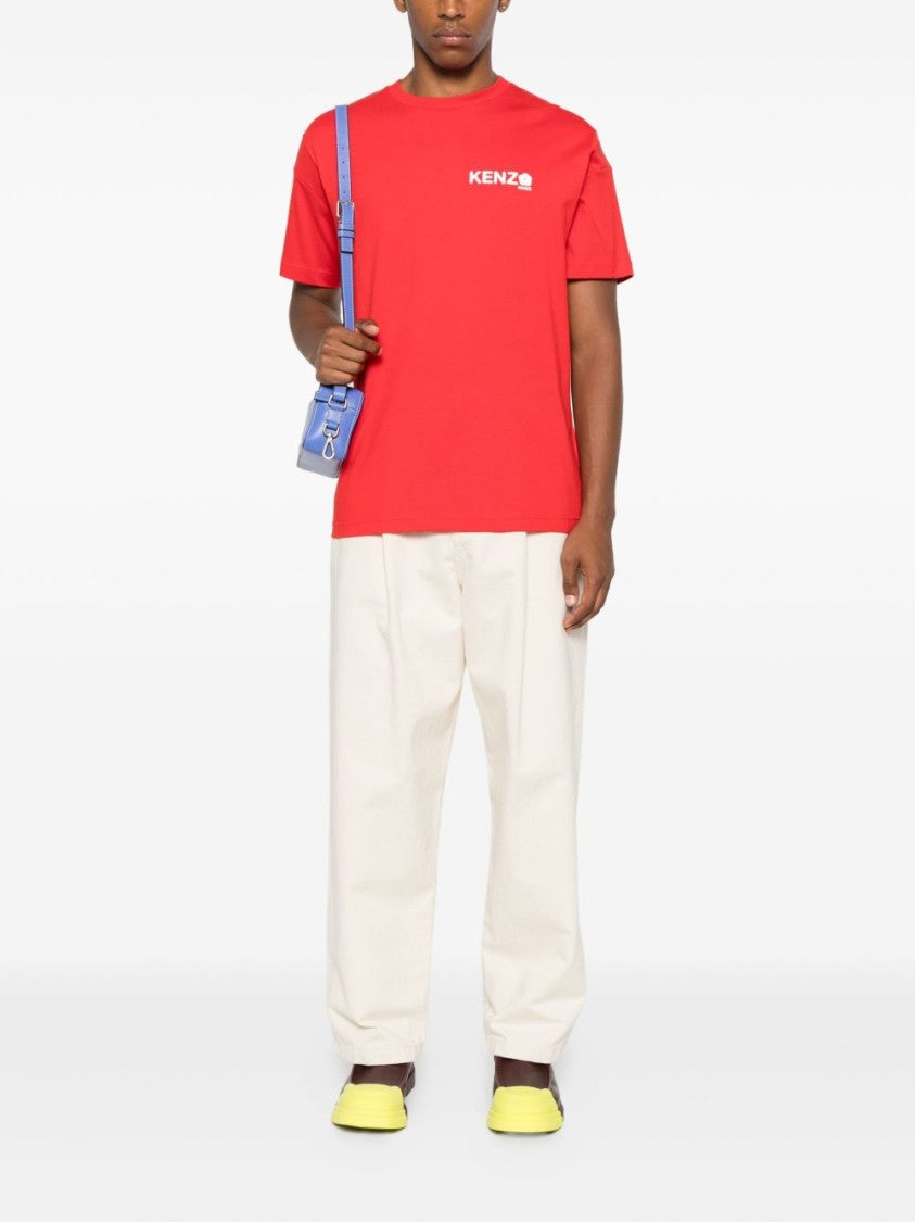 Kenzo Red Paris Lettering Organic Cotton T-Shirt