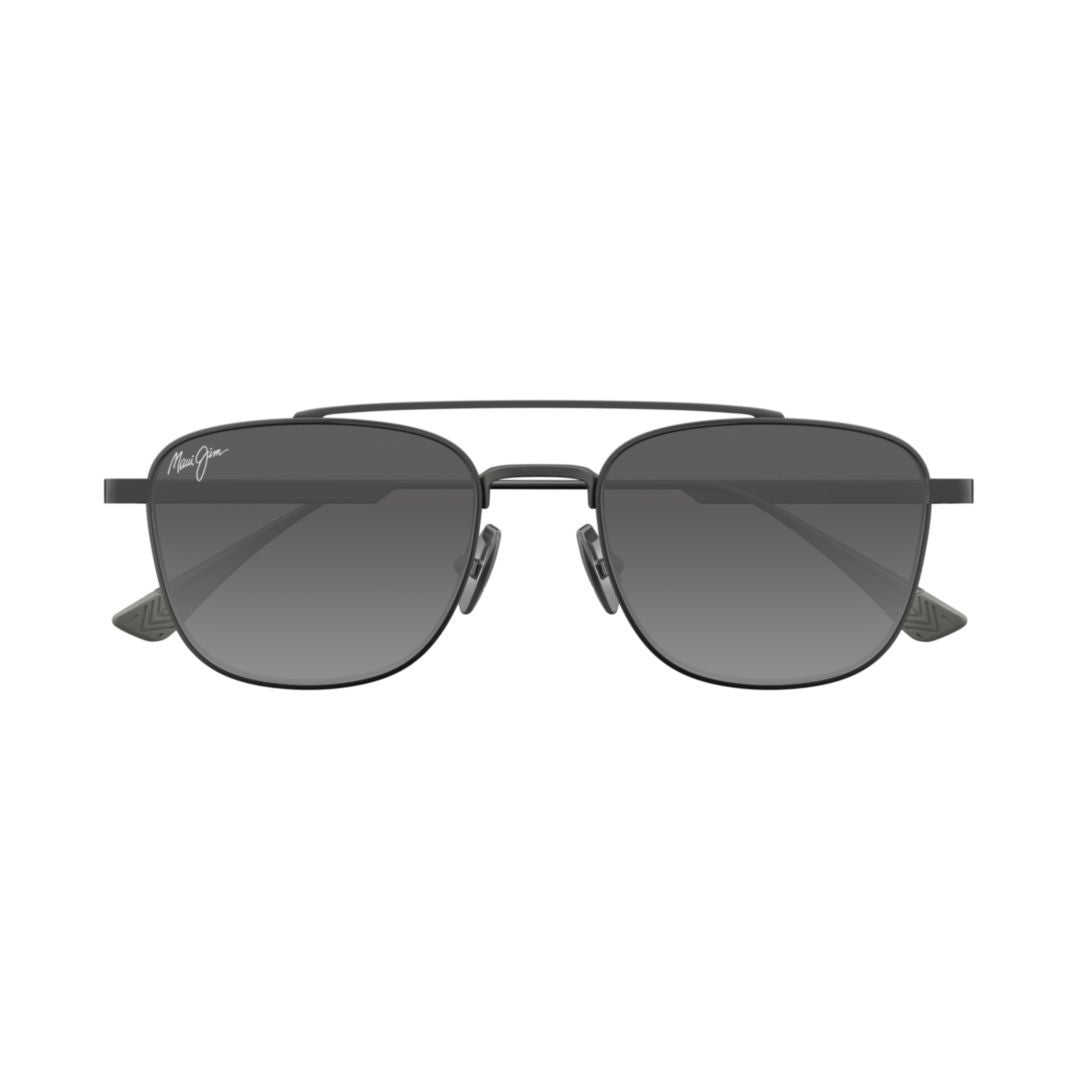 Maui Jim Kahana Rectangular Metal Frame Sunglasses With Double Bridge Design