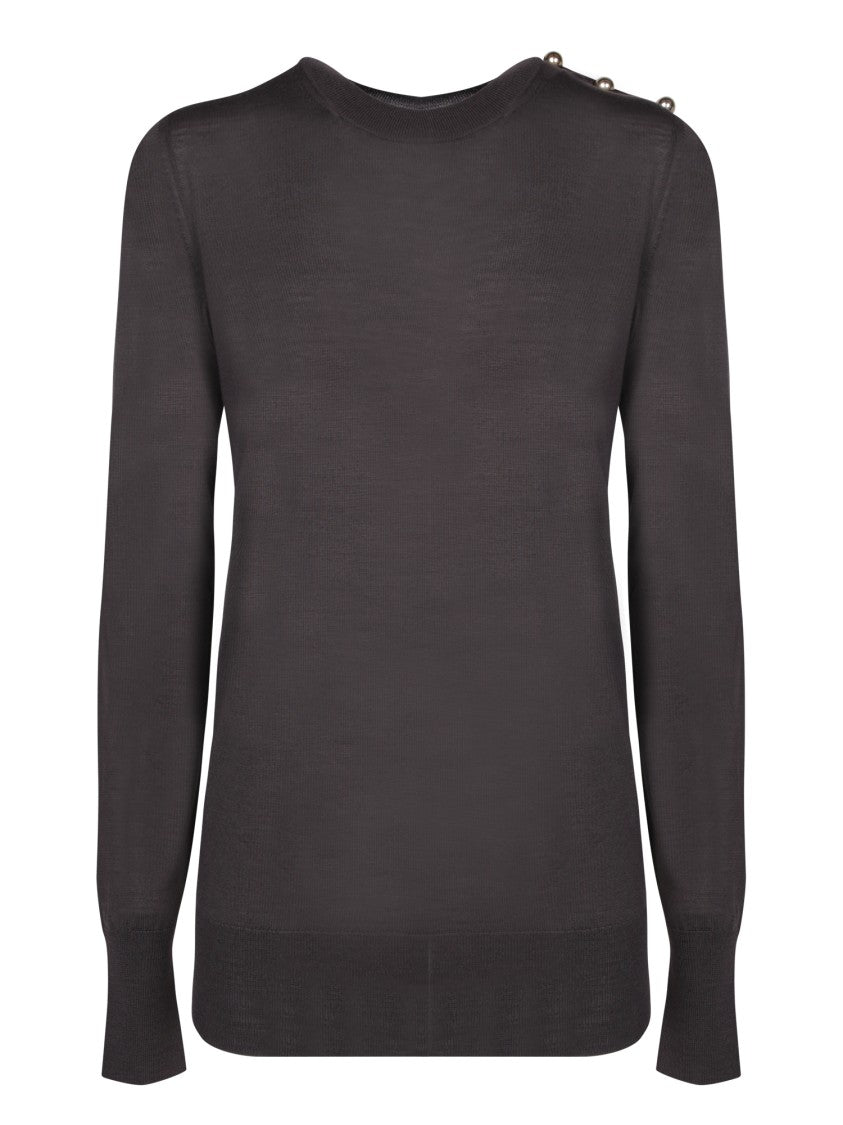 Stella Mccartney Brown Knit Sweater With Buttons